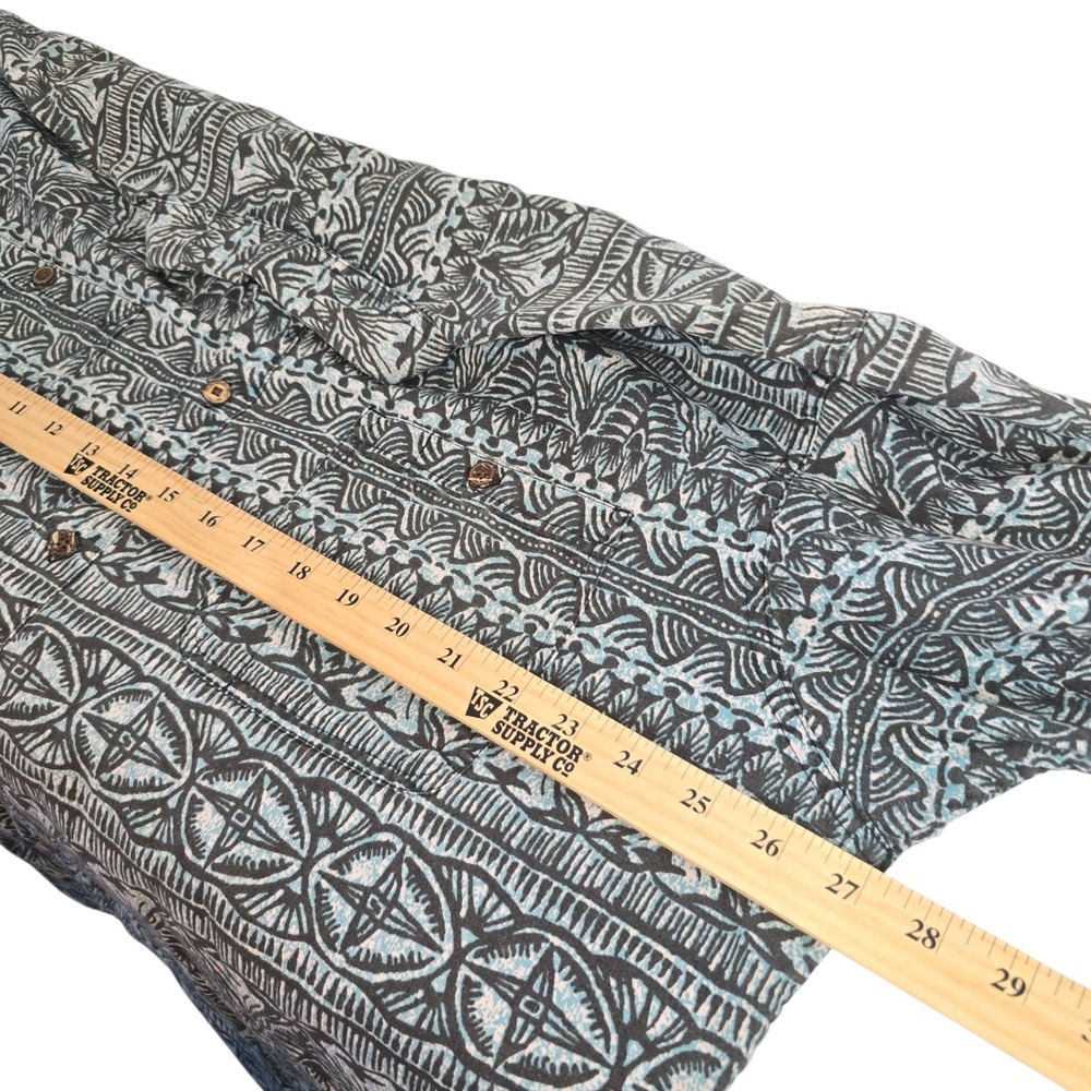 Patagonia Back Step Shirt Mens XXL Black Blue Hemp Organic Cotton Aloha Camp - Picture 9 of 10